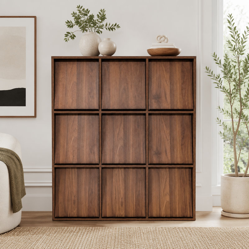 9-Cube Storage Bookcase with Flip Doors