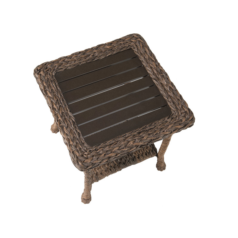 Duggan Square Wicker Outdoor Side Table , 21'' in. W 21'' in. D