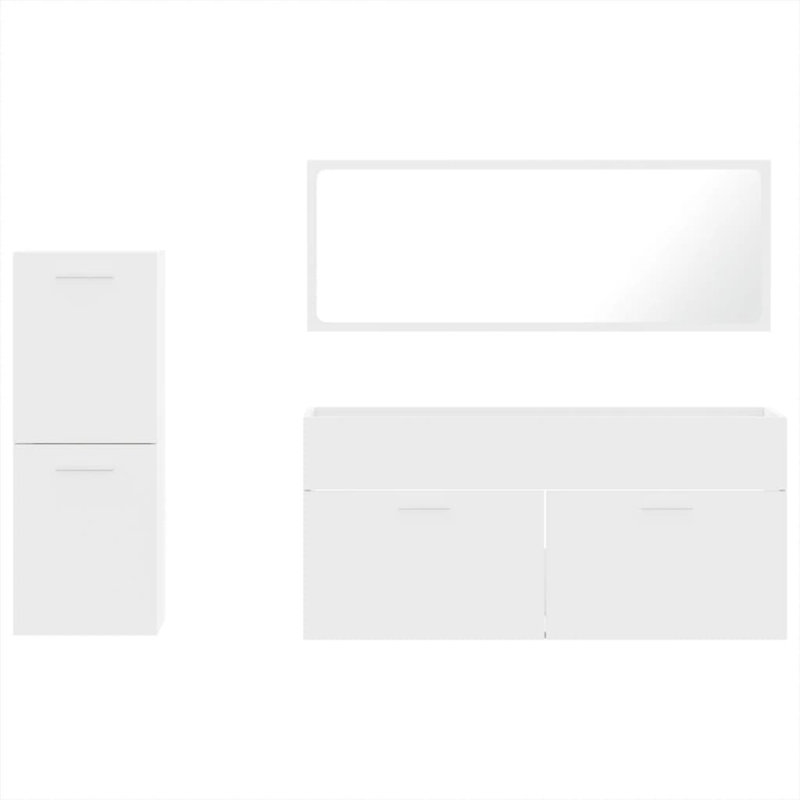 Buela Bathroom Storage Furniture Set, White