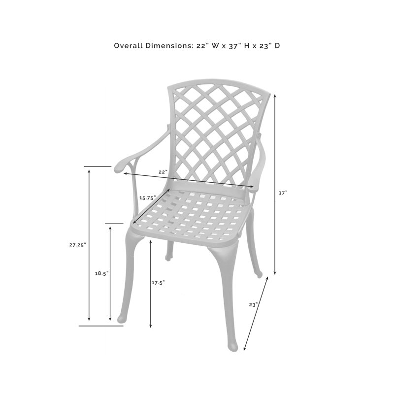 Algrid 4 - Person Patio Dining Set with Round Table, 30'' H x 42'' W x 42'' L