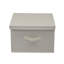 Grande boîte de rangement avec couvercle, toile en poly-coton doux avec cadre renforcé, capacité de rangement généreuse, couvercle entièrement amovible, poignée avant, polyvalent, pliable et empilable, naturel avec bordure café-1979030969-1979030971