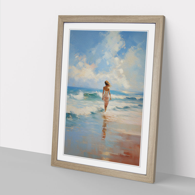 Single Picture Frame Print on Wood, 34cm H x 25cm W, Oak Framed