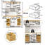 KITCHEN CABINET WITH LED Light, 4 DOORS AND 4 WOODEN DRAWERS WHITE