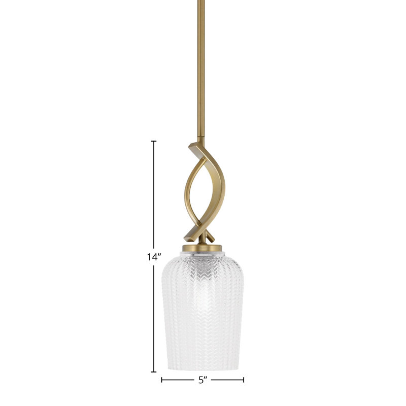 Unia 1 - Light Single Pendant, Clear, New Age Brass