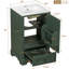 Meuble-lavabo de 20 po peu encombrant avec lavabo en céramique, rangement de porte et tiroir à fermeture en douceur de style moderne avec tablette ajustable de 20 po-570061360