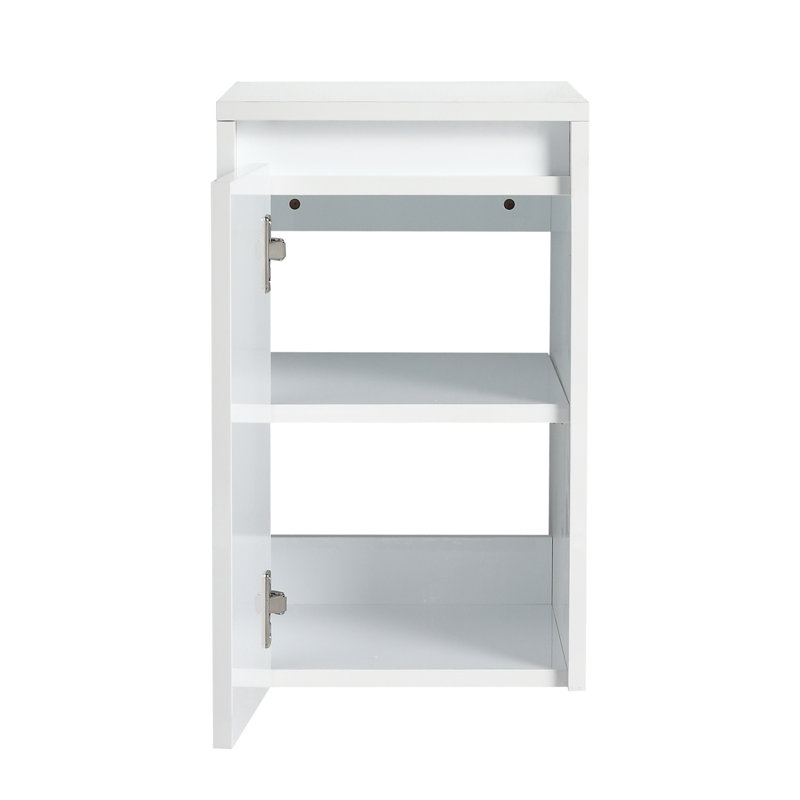 Meuble-lavabo blanc brillant avec lavabo en résine, portes à fermeture en douceur et conception flottante - fabrication en contreplaqué écologique, style moderne
