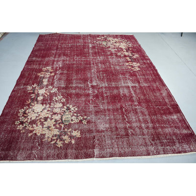 Tapis turc rétro fabriqué à la main avec motif floral parfait pour le salon et la chambre à coucher