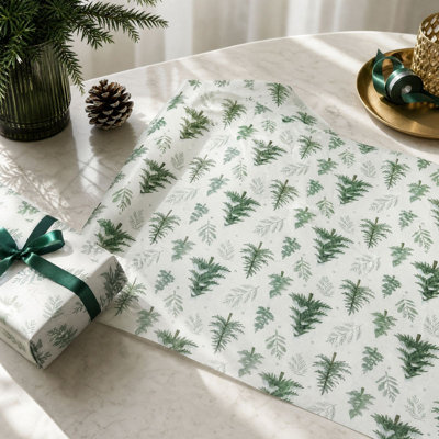 Christmas Printed Tissue Paper Green Tree Gift Wrapping Tissue Paper Decorative Holiday Tissue Paper for Gift Bags Christmas Gift Box Packaging Christ