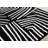 Florence Zebra Striped Blocked Black White Area Rug-1632307053