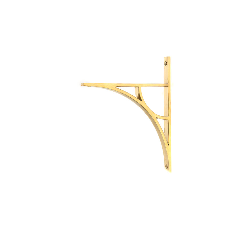 Tyne Shelf Bracket, Polished Brass, 26cm H x 7.9cm W x 2cm D
