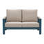 Causeuse d'extérieur en aluminium avec coussin 58 po