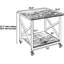 Grand support d'imprimante, table d'imprimante carrée 23,6 x 23,6 x 22,6 po avec tablette de rangement, chariot d'imprimante à roulettes à 2 niveaux avec roues industrielles pour bureau à domicile, brun rustique