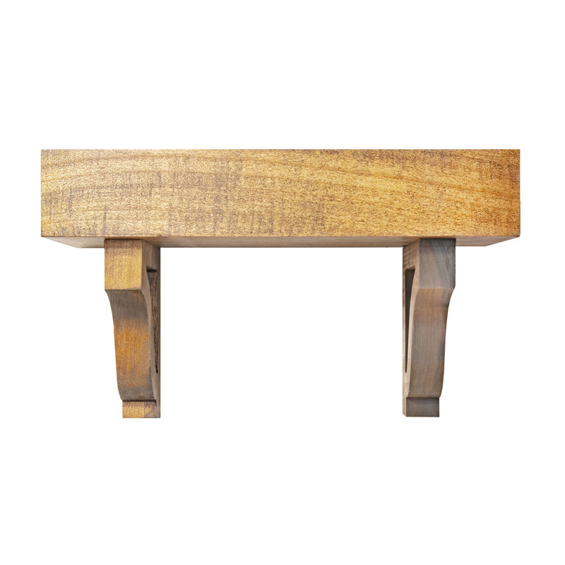 Poplar Floating Shelves W/Corbels, 12'' H x 40'' W x 8'' D