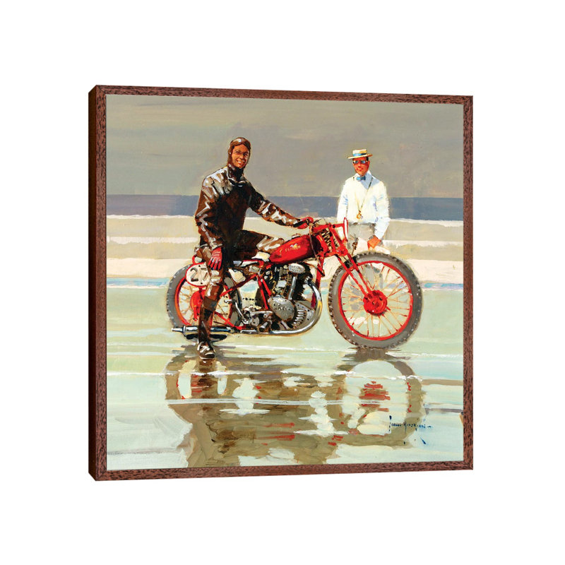 The Sandracer 1 Piece Painting on Canvas, 45.72 cm H x 45.72 cm W, Classic Brown Wood Framed