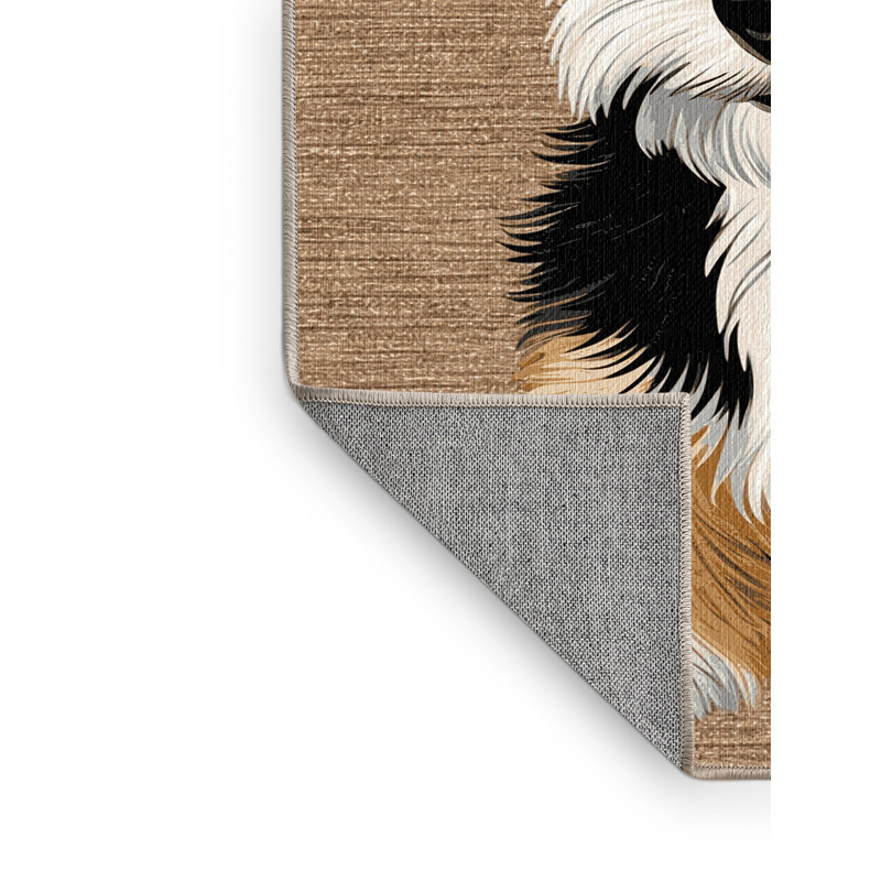 Washable Border Terrier Dogs Area Rug, Rectangle 8' x 12'