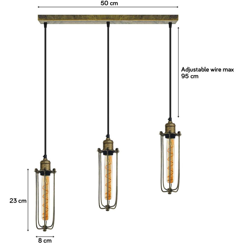 Antanasia 3 - Light Caged Pendant, Brushed Brass
