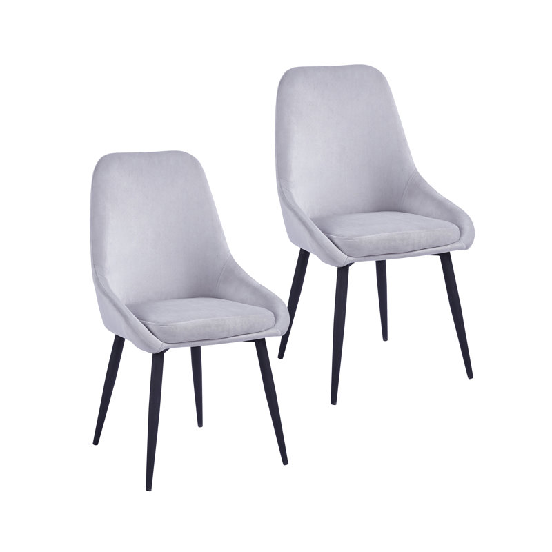 46cm H Velvet Upholstered Side Chair, Grey