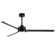 Chaffins Large Matte Black Indoor/Covered Outdoor Ceiling Fan with Light and Remote, 3 Aluminum Blades, 6-Speed Quiet DC Motor, LED Tri-Color Temperature, Memory Function, Timer, 6''/12'' Downrods