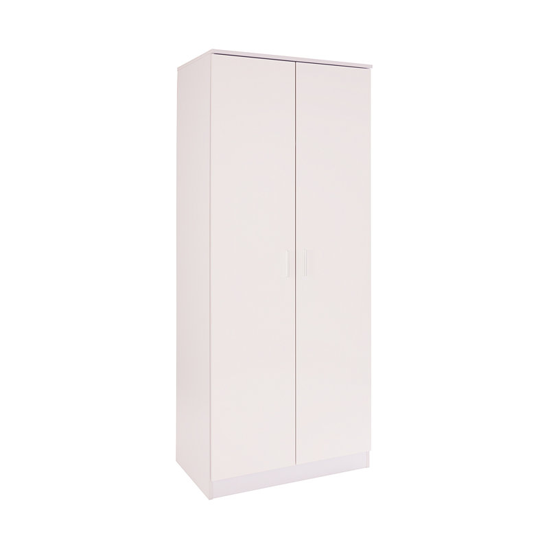 Brylene 2 Door Wardrobe, White Oak/White High Gloss