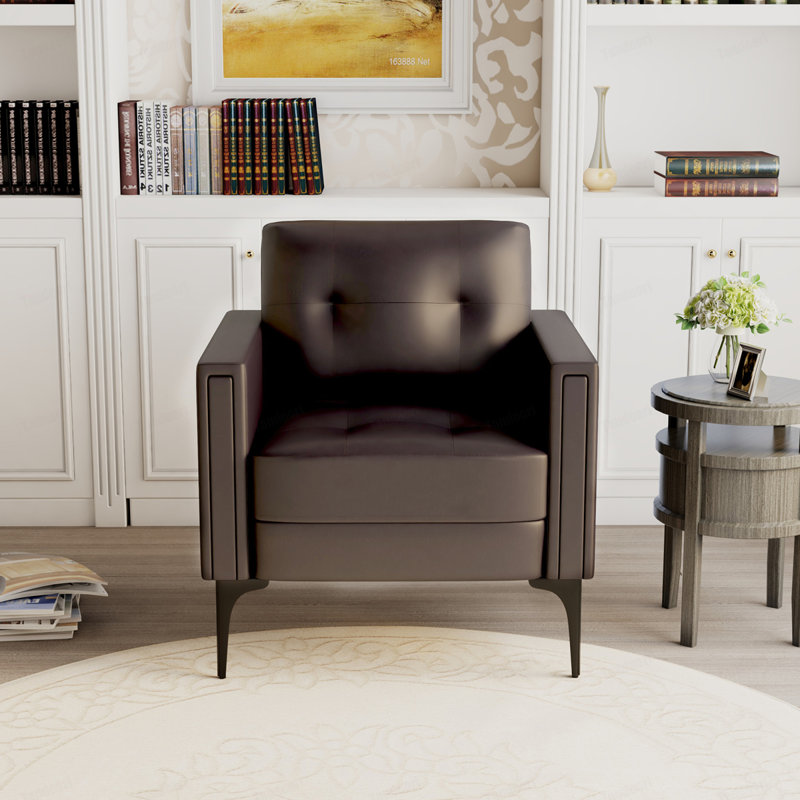 Chaise contemporaine avec accoudoirs Century Modern, Brun