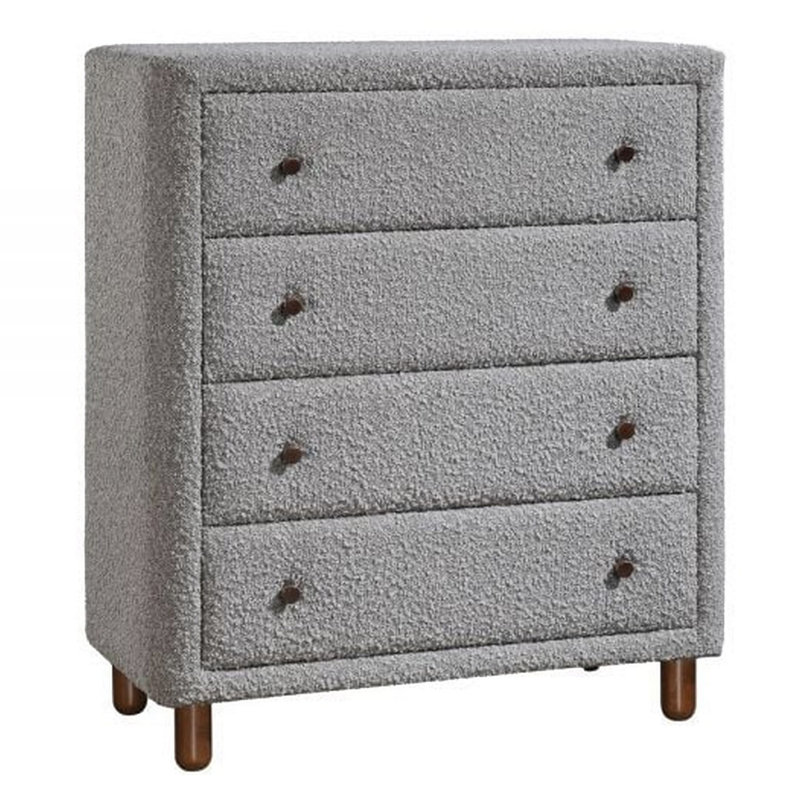 Commode haute 38 po à 4 tiroirs Lyno, brun, brun