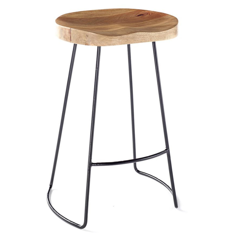 Atalaya Counter Stool with Metal Frame, Black