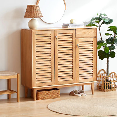 Rangement pour chaussures en bois massif Burlywood