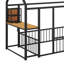 Élégante base de lit en métal avec bureau intégré, tablettes et prises de courant-1558908801-1558908800