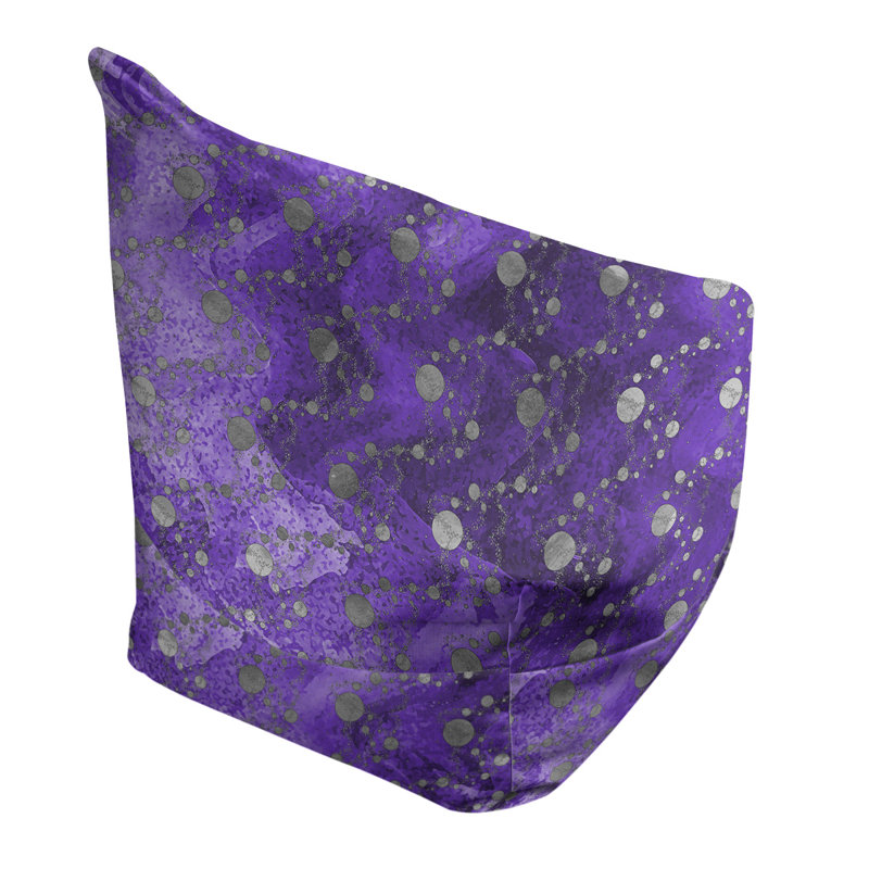 Fauteuil sac de pois Leffel, H 27 po x l 30 po x P 25 po, Pouf fauteuil, Mauve / Gris