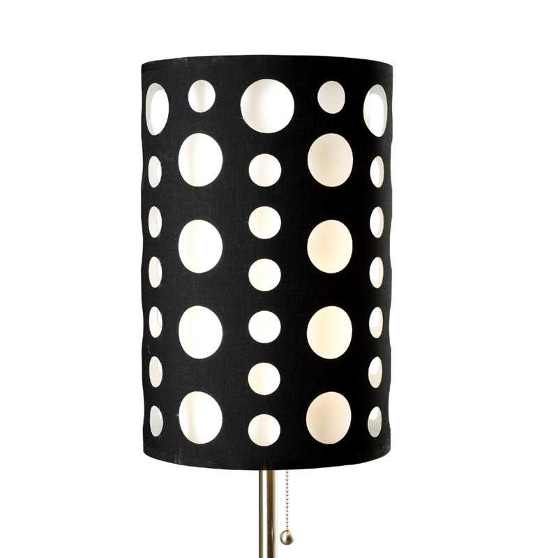 Lampe de table 33 po en métal, design rétro avec abat-jour noir et blanc, H 33 po x l 16 po x P 16 po, Noir / blanc