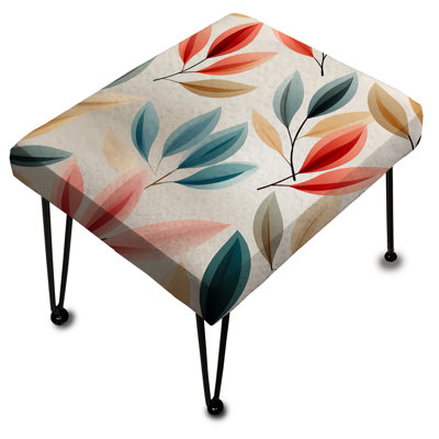 Modern Elegance - Floral Rectangle Ottoman