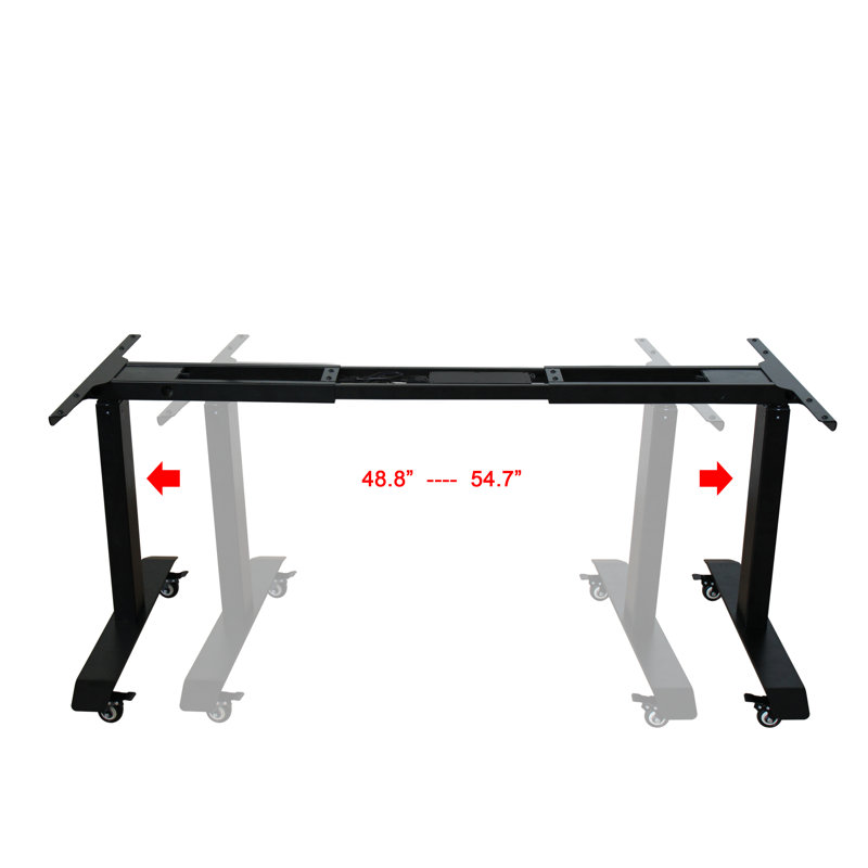 Tena Adjustable Metal Base Standing Desk, Black