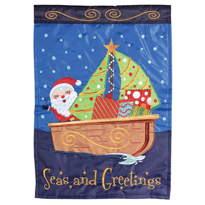 Drapeau de jardin en polyester 18 x 13 po Seas and Greetings
