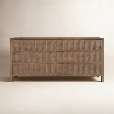 70" Oak 6-Drawer Dresser