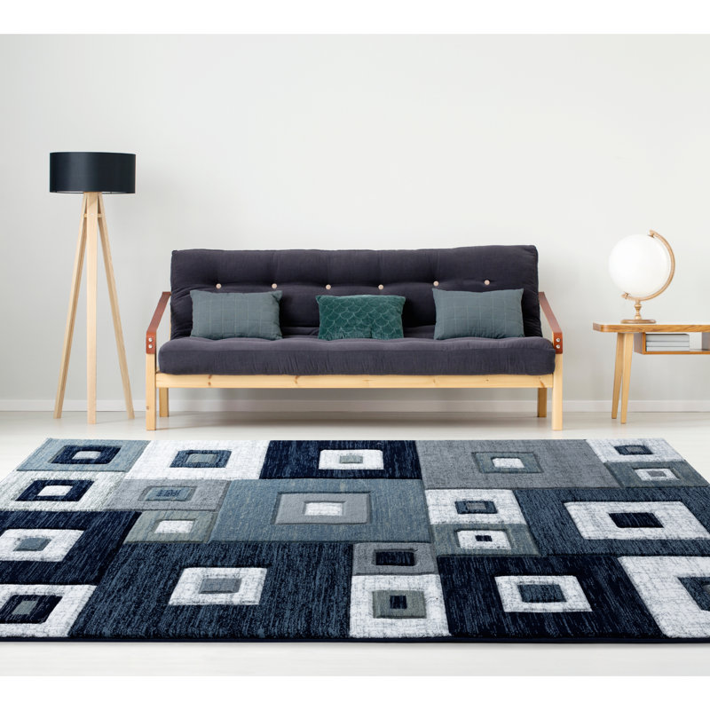 Tapis bleu Zabala, Rectangle 2 pi 7 po x 4 pi 2 po