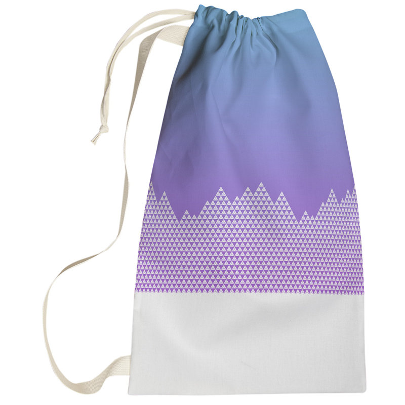 Sac à linge mountain, Petit (H 64 po x l 20 po x P 1,5 po), Bleu / Mauve