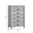 Laide Tall Dresser Chest With 5 Drawers, Cup Handles, Gray Driftwood Veneer