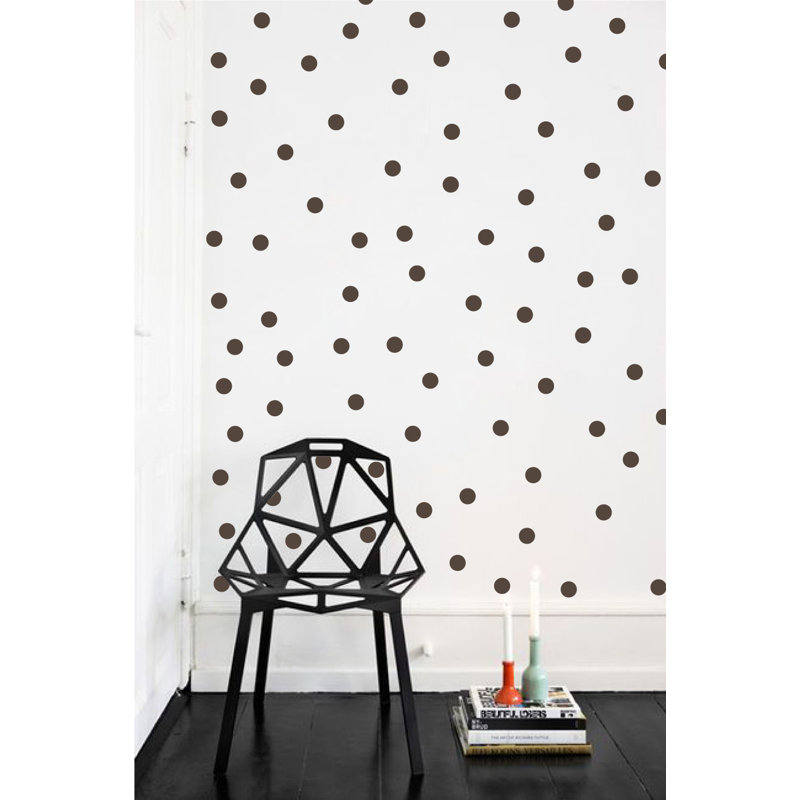 Adhésif décoratif à pois, H 48 po x l 78 po x P 0,01 po, Brun