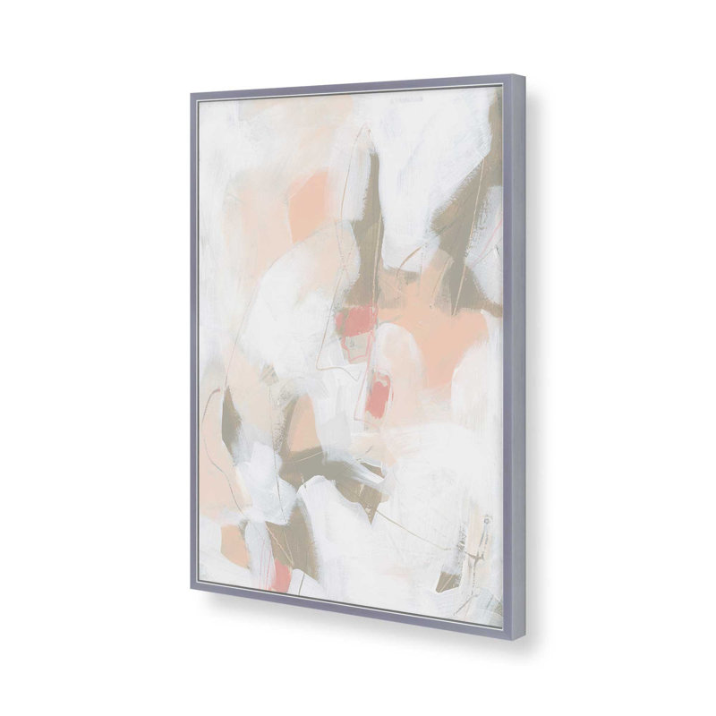 Hush Pink Abstract I Print dans un cadre, H 25,25 po x l 19,25 po, Cadre de coin ouvert en chrome poli