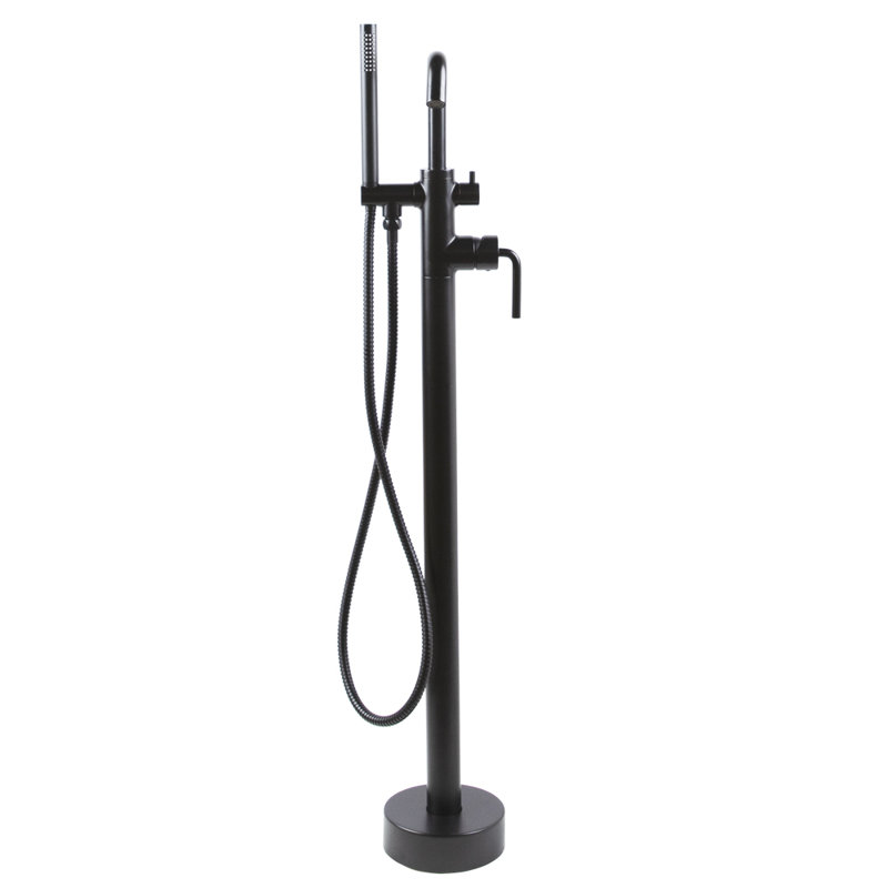 Cigno Tub Filler with Diverter, Matte Black