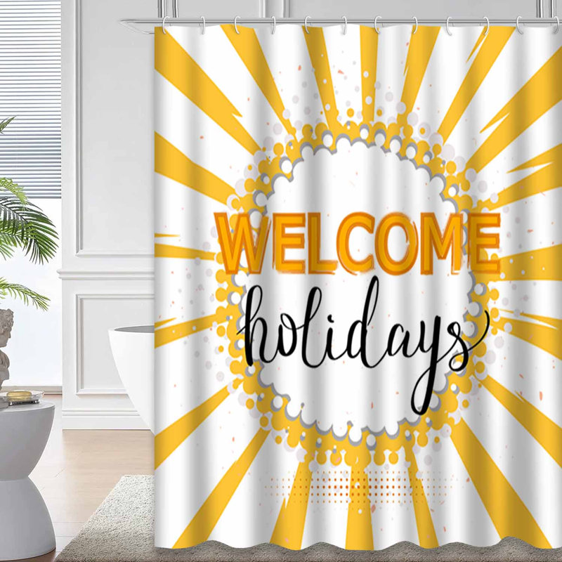 Rideau de douche Sun Banner Pop Art, L 72 po x l 78 po