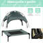 24" Gray Elevated Portable Dog Cot Pet Bed With Canopy - Construction, Breathable, For Medium Dogs Canopy, Breathable Material, For