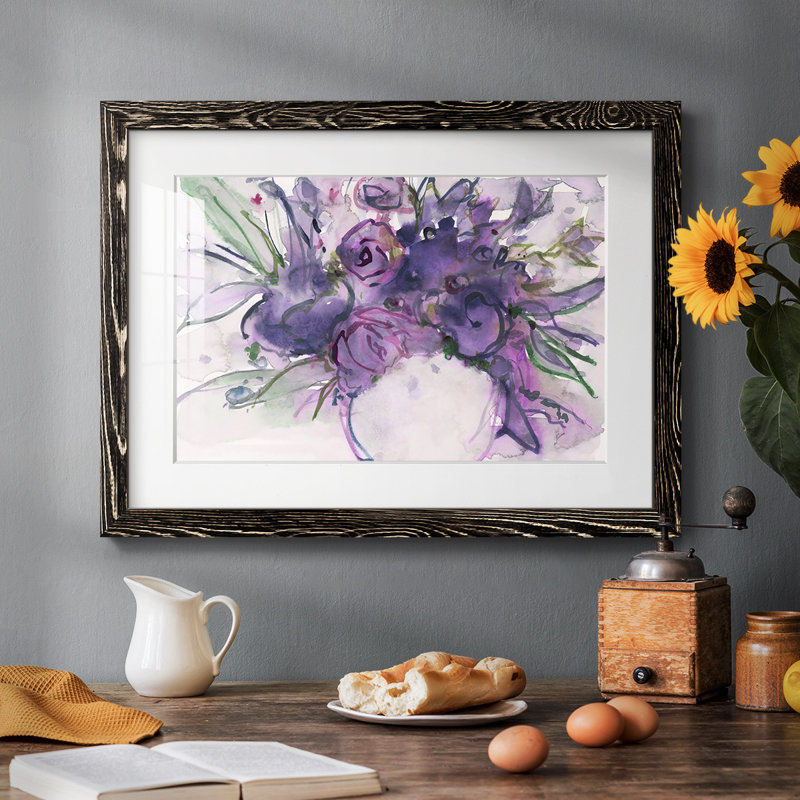 Lavande florale Splendor I, H 18 po x l 26 po x P 1,5 po, Noir