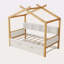 Lit simple en bois avec structure en bois originale, lit gigogne simple et bibliothèque pour enfants ou chambre d'amis