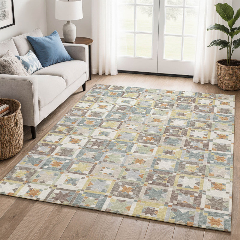 Tapis de qualité supérieure lavable à la machine Villers, Ivoire ivoire, 8 pi x 10 pi