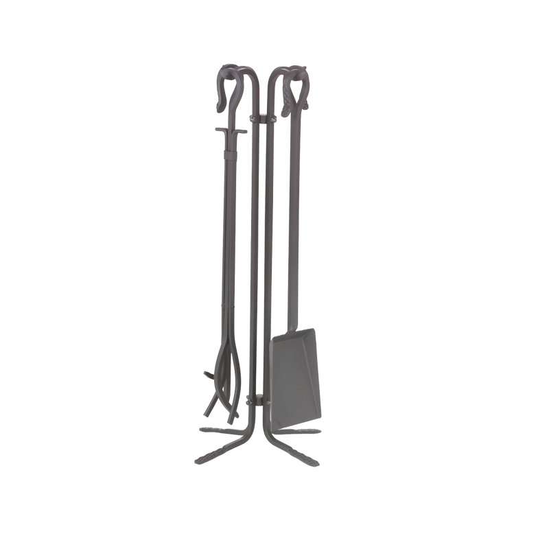 Ensemble d'outils de foyer en acier Daiton, Fer naturel