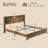 Rustic Platform Bed with LED Lights and Charging Station, Wood Bed Frame with Storage Headboard and USB Ports, Weight Capacity 800 lbs, No Box Spring Needed, Dark Brown, King-869011024
