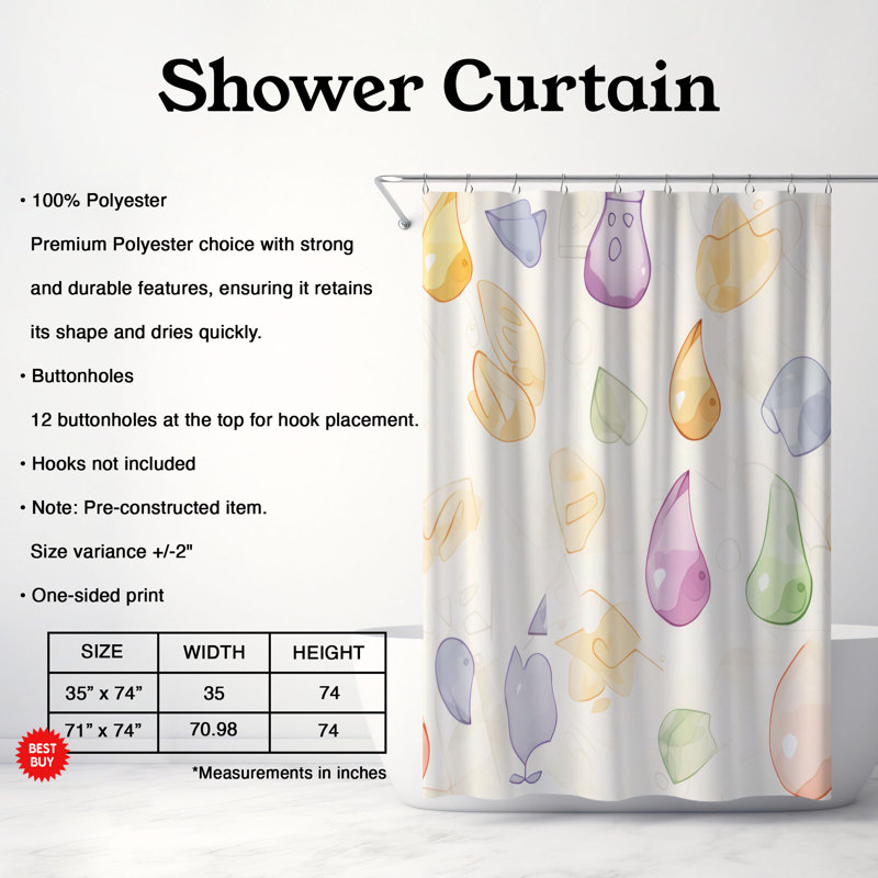 Rideaux de douche Soft Shades, L 71 po x L 74 po