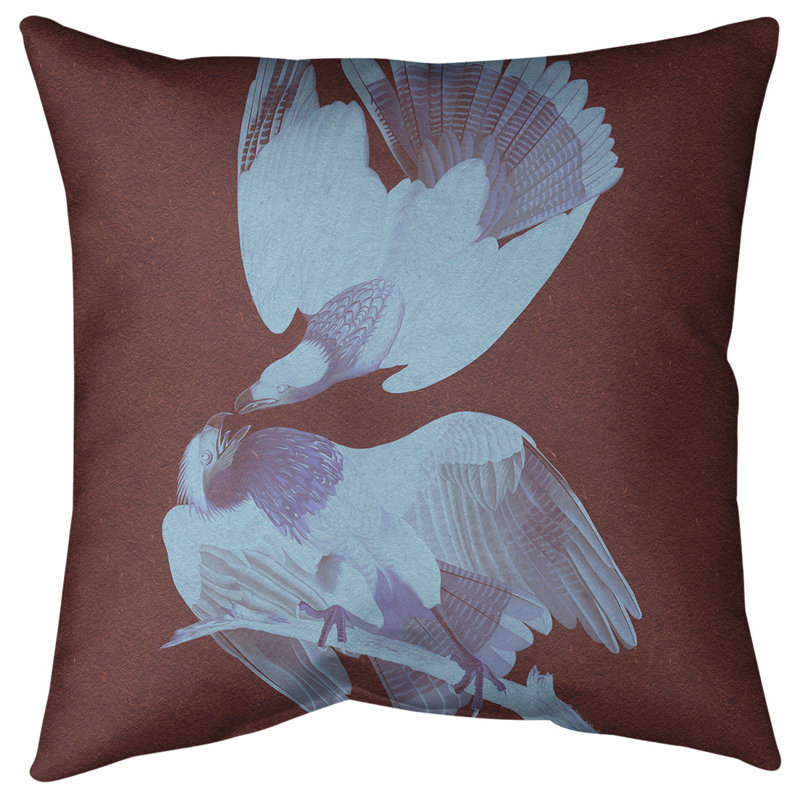 Insert de coussin décoratif brasilian caracara eagle, 20 po x 20 po, Bourre en polyester, Marron / bleu ciel