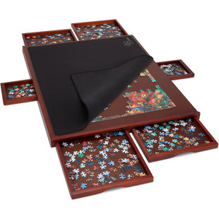 Portable 2000 Pieces of Jigsaw Puzzle Board Table With 6 Drawers & Covers,  40'' X 28 